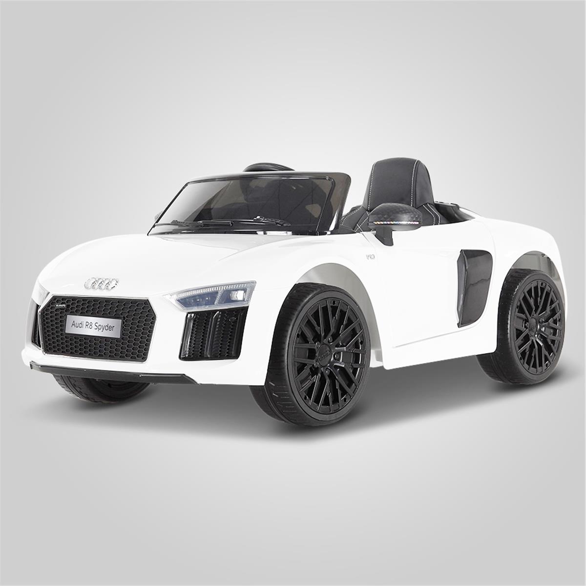  Voiture  lectrique Audi  R8 blanche 12V pour les enfants 